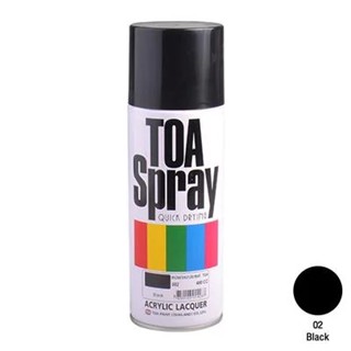 สีสเปรย์ อเนกประสงค์ TOA รุ่น 0002 ขนาด 400 ซีซี. สีดำ