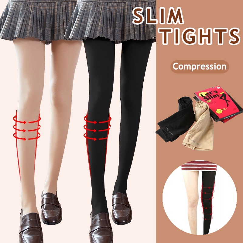 Let's Slim ถุงน่องสูง / ถุงน่องบีบอัด เกาหลี ขา & ต้นขา & เอว กระชับสัดส่วน สะโพก รัดรูป