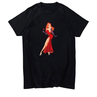 เสื้อยืดแขนสั้น Camiseta de la película de Jessica Rabbit Unisex, remera con gráfico Retro, camisetas de gran tamaño, ca