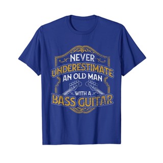 Sanc6 [พร้อมส่ง] เสื้อยืดผ้าฝ้าย 100% พิมพ์ลาย Never Underestimate An Old With A B Guitar พลัสไซซ์ พลัสไซซ์ ของขวัญคริสต