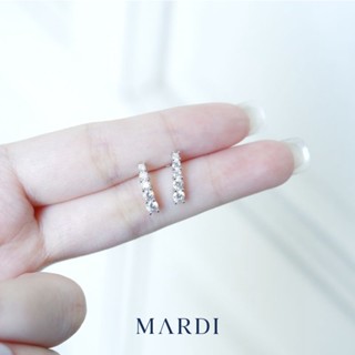 Mardi Jewelry ต่างหูเงินแท้ 925 เพชรcz Deluxe Bar Earrings