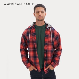 American Eagle Super Soft Hooded Flannel Shirt เสื้อเชิ้ต ผู้ชาย ผ้าแฟลนเนล ฮู้ด  (NMSH 015-5873-600)