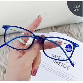 【พร้อมส่ง】 แว่นตาอ่านหนังสือ ทรงสี่เหลี่ยม ขาบาง ป้องกันแสงสีฟ้า น้ําหนักเบา สไตล์เรโทร แฟชั่นสําหรับผู้สูงอายุ 1.00 ถึง 4.00
