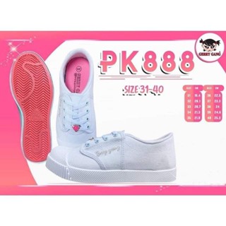 รุ่นใหม่ ️รองเท้านักเรียนหญิง Gerry gang PK888 รองเท้าผ้าใบนักเรียน ผ้าใบผูกเชือก