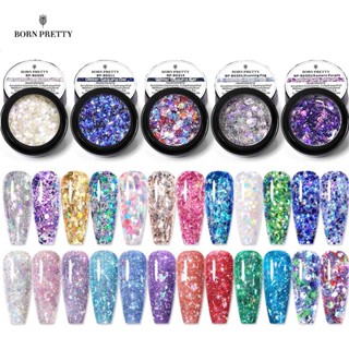 Born PRETTY น้ํายาทาเล็บเจล UV LED สีสะท้อนแสง