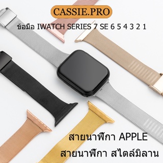 สายนาฬิกา Appleสายนาฬิกา สไตล์มิลาน สแตนเลสสตีลสายเปลี่ยนนาฬิกาข้อมือ iWatch series7 SE 6 5 4 3 2 1ขนาด 38/40/41/44/45มม