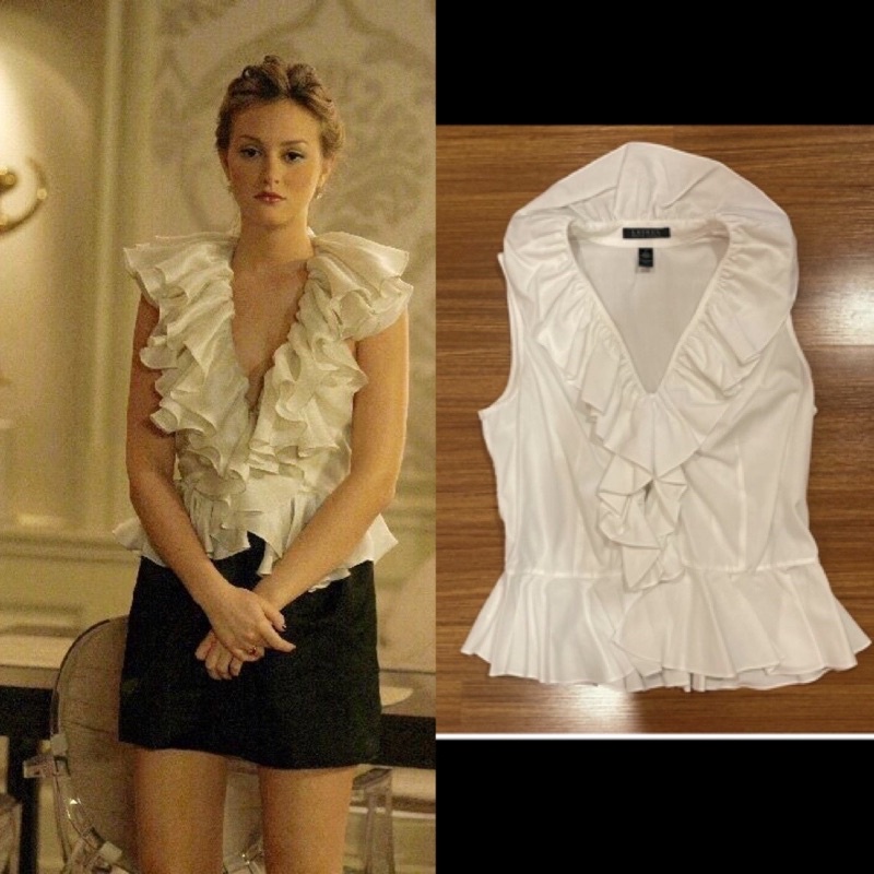 💯 Ralph Lauren 💯white ruffle blouse สไตล์ vora brand