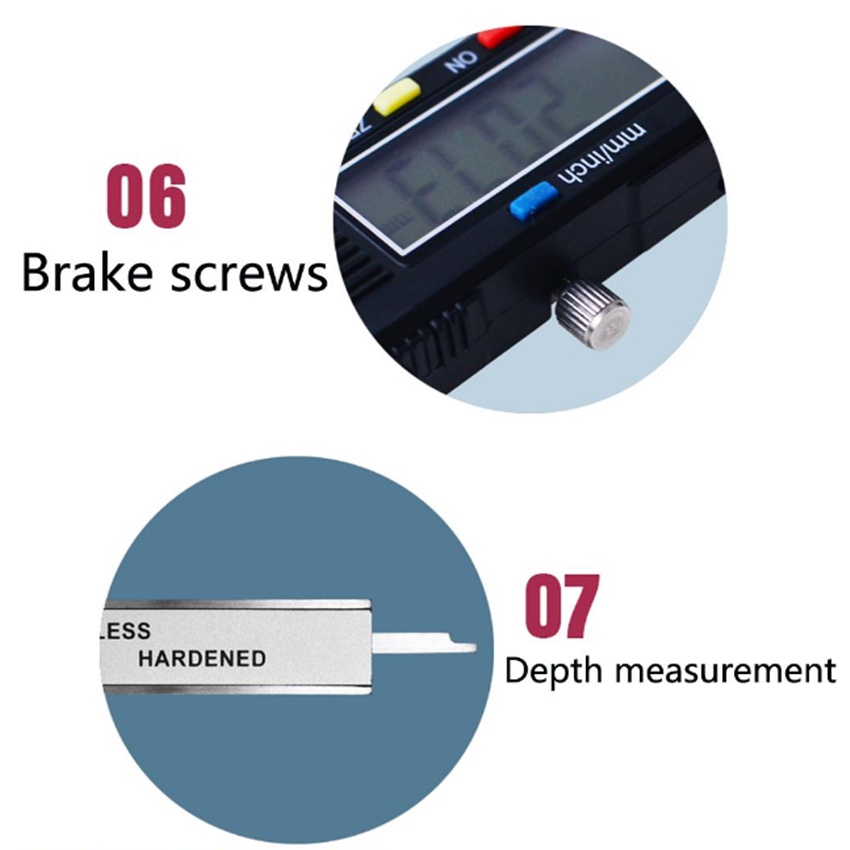 badgeเวอร์เนียร์ ดิจิตอล 6 นิ้ว ตัวเครื่องโลหะ พร้อมถ่าน เวอเนีย เวอเนียร์ เวอร์เนีย Digital Vernier caliper(0-150mm) - รูปที่ 6