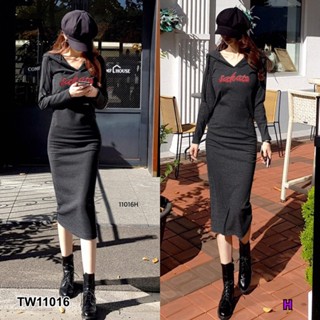 👗Pfashion [ส่งไว!!🚛] P11016 แม็กซี่เดรสปักอกมีฮู้ด Hooded maxi dress