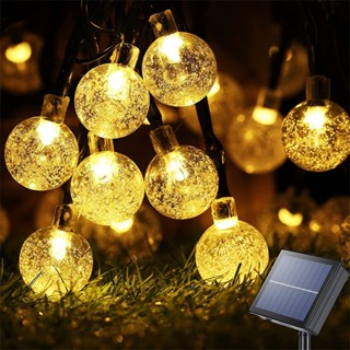 New พลังงานแสงอาทิตย์ LED Crystal Ball Bubble Lamp/8 โหมด Fairy String ไฟ/กลางแจ้งกันน้ำ/สวนเทศกาลคริสต์มาส Party