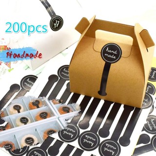 【AG】200Pcs Hand Made Long Sealing Pastes Stickers Gift Packaging Adhesive Label