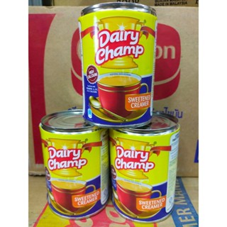 นมข้นหวานนำเข้าจากมาเลย์ Dairy champ 385 กรัม(แบบสั้น) , 500 กรัม(แบบยาว)