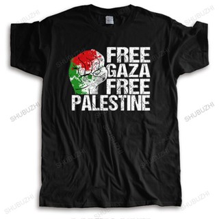 เสื้อสาวอวบ Camiseta con cuello redondo para hombres, camisa negra de estilo casual, libre de GAZA, libre de Israel, uni