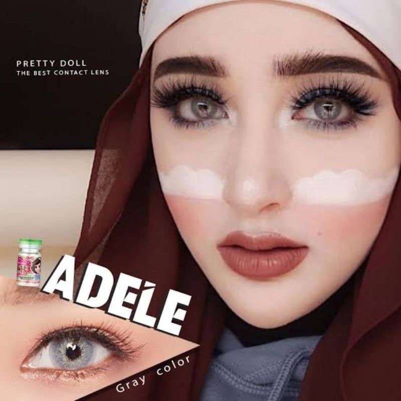 คอนแทคเลนส์ สายฝอ. รุ่น Mini Adele สีเทา/gray สีตาล/brown แฟชั้นและสายตาสั้น (0.00)-(-6.00)