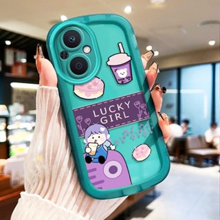 เคส OPPO Reno 8T 5G Reno 8T 4G Reno 8Z 5G Reno 7Z 5G Reno6Z 5G Reno 8 5G Reno 5Z 5G Reno 7 5G Reno 6 5G Reno 5 เคสโทรศัพท์ซิลิโคนสาวน่ารักดื่มชานม