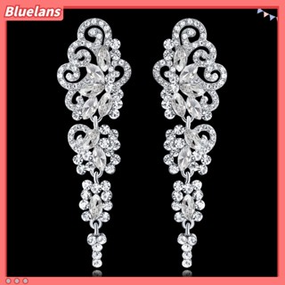 【Bluelans】ต่างหูระย้า ประดับ Rhinestone แฟชั่นสตรี