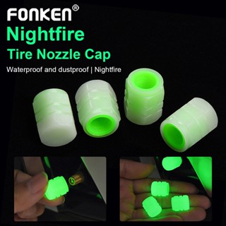 Fonken ฝาครอบวาล์วเรืองแสง สีเขียวเรืองแสง สําหรับตกแต่งล้อรถจักรยานยนต์ รถยนต์