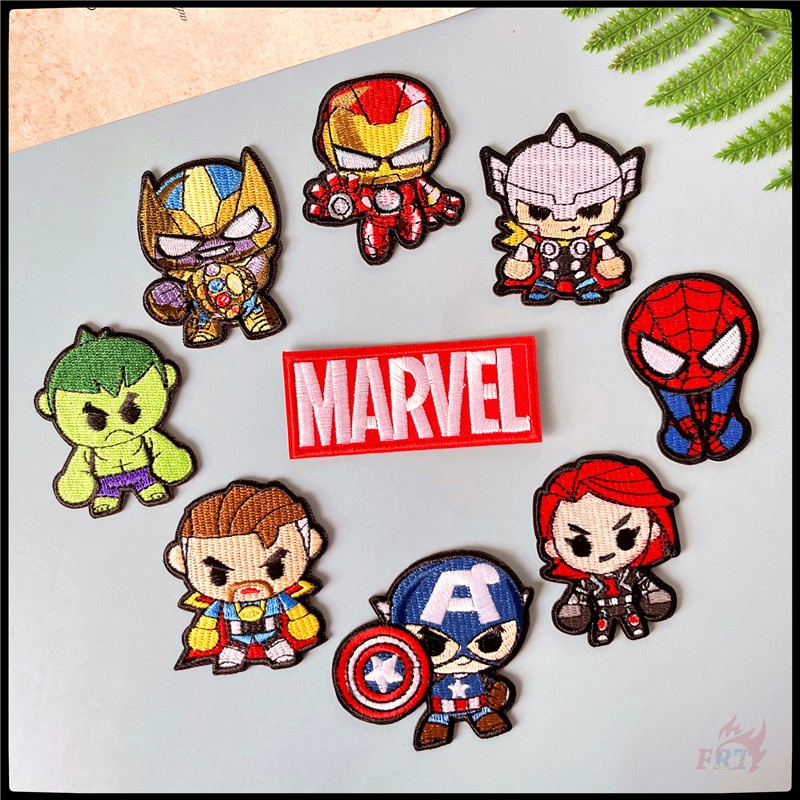 Q Superheroes - The Hulk / Spider-Man / Black Widow / Doctor Strange / Thanos แผ่นสติกเกอร์ มีกาวในตัว แผ่นแพทช์รีดติดเสื้อ ปักลาย DIY 1 ชิ้น