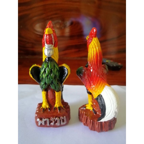 ไก่แก้บนไหว้ไอ้ไข่วางศาลสูง13ซม.(1ตัว)สีสวยงาม