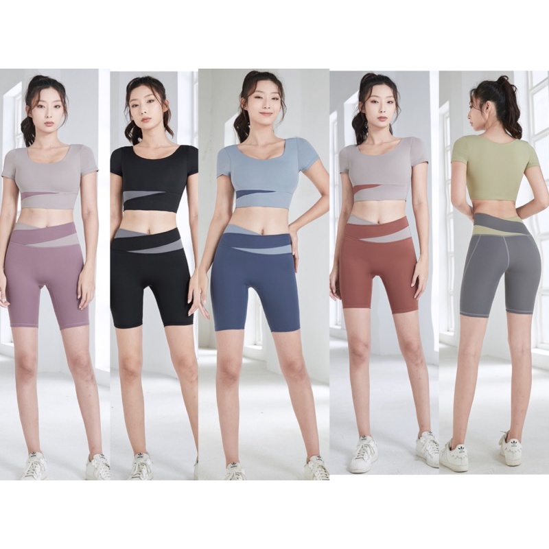 เสื้อออกกำลังกายผู้หญิง แขนสั้น เสื้อโยค YOGA-TX-255#