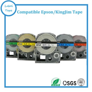 24mm Mix color choosable label tapes used for labelworks printers 5pcs/lot SS24KW,SC24RW,SC24BW,SC24YW,SC24GW