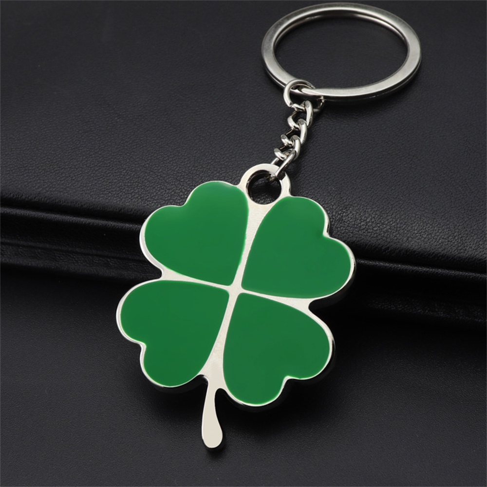 แฟชั ่ นสี ่ Leaf Clover Key Chain สีเขียวแหวนโลหะโชคดี Keychians กระเป ๋ าเครื ่ องประดับ Key อุปกรณ ์ เสริม ราคา ถูกที่สุด ดีลบีเคเค แกลเลอรีภาพที่ 9