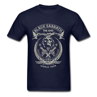 เสื้อยืดผ้าฝ้าย Sanc6 {พร้อมส่ง เสื้อยืดแขนสั้นลําลอง ผ้าฝ้าย 100% พิมพ์ลาย Sabbath The End World Tour Rock N Roll Guy M