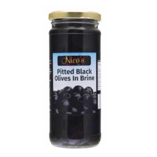 Olives black pitted in Brine 460g. - Nicos