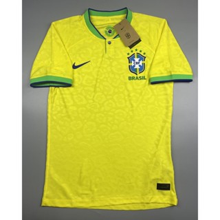 เสื้อบอล เพลเย่อ ทีมชาติ บราซิล เหย้า 2022 Player Brazil Home World Cup บอลโลก 2022 ผ้าทอเกรดดีที่สุด สีเหลือง