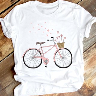 เสื้อเชิ้ตชาย Vrouwen T Tee Liefde Fiets Leuke Mode Mujer Camisetas Tshirt Mooie Top Grafische Print พริตตี้คอร์ท มูว์ เ