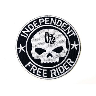 ตัวรีดติดเสื้อ INDEPENDENT FREE RIDER 0%er ไบเกอร์ งานเท่ห์ๆ ตัวรีด (Size M) อาร์มรีด อาร์มรีดติดเสื้อ