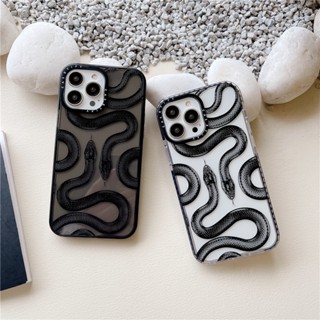 High quality CASETify เคสโทรศัพท์ซิลิโคน TPU แบบนิ่ม ลาย Black King Snake สําหรับ iPhone 14 Plus 14 Pro Max 11 12 Pro Max 13 Pro Max