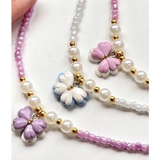 สร้อยลูกปัดจี้ดินปั้น | "Little butterfly" (Made to order 3-5 days )