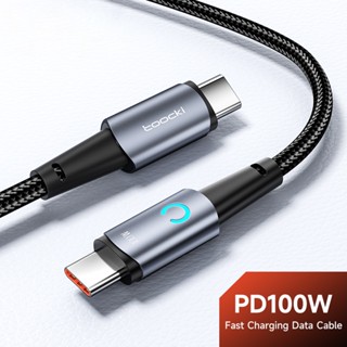 สายชาร์จ USB Type C 100W PD Type C เป็น Type C 66W 6A USB-C Type-C พร้อมไฟ LED