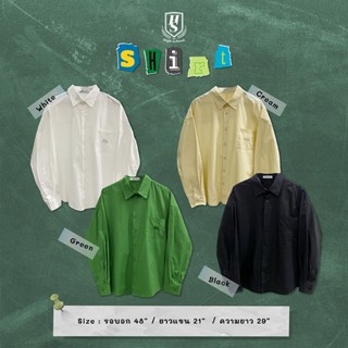 Highschool - TP0172 เสื้อเชิ้ตเบสิคแขนยาว ผ้าคัตตอน ปักHigh school