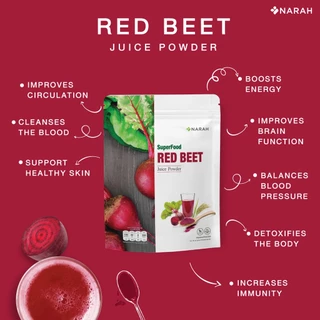 NARAH REDBEET JUICE POWDE (นราห์) น้ำบีทรูทคั้นสดเข้มข้น 30g เสริมการไหลเวียน ผิวสุขภาพดี
