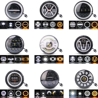 2X 7Inch 12V Car Led H4 Headlight Bulb Motorcycle Hi/Lo Headlight Assembly Angel Eye Fog Light For Jeep LADA Moto Suzuki