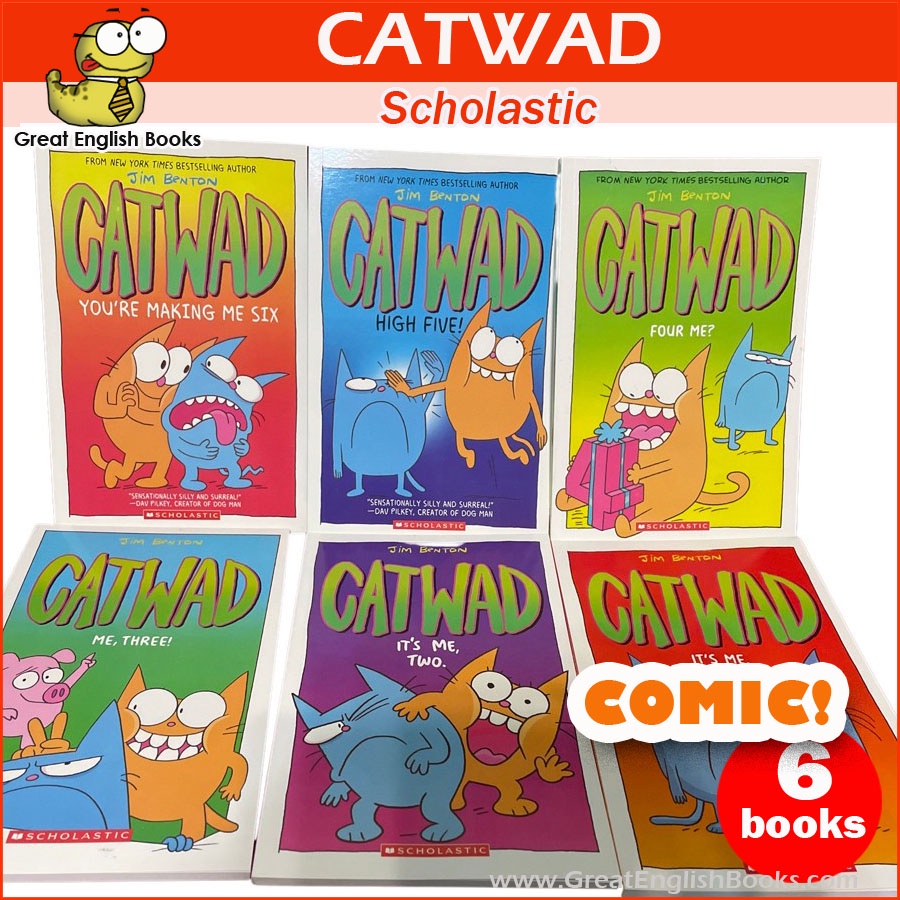 (ได้coinคืน10%) CATWAD 6 books หนังสือ ภาษาอังกฤษ Scholastic Jim Benton หนังสือเด็ก พิมพ์กระดาษมันอย่างดี comicการ์ตูน