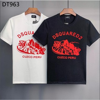 เสื้อทหาร ด้านบนมีแขน Dsquared2 CUZCO เปรูผู้ชายผู้หญิงคู่คู่แฟชั่นผ้าฝ้ายลูกเรือคอเสื้อยืดแฟนของขวัญเสื้อยืด