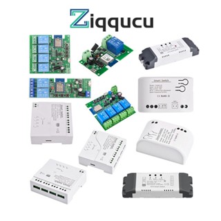 Ziqqucu โมดูลรีเลย์สวิตช์ไร้สาย WiFi สําหรับ Tuya APP 1 2 4CH DC7-32V AC85-250V