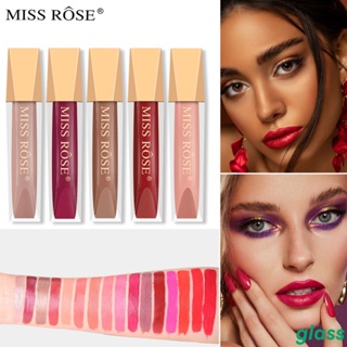 Miss ROSE ลิปสติก ลิปกลอส เนื้อแมตต์กํามะหยี่ กันน้ํา ติดทนนาน ไม่จางง่าย 16 สี สําหรับผู้หญิง