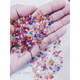 ลูกปัดอะคริลิคใส AB คริสตัลพลาสติก4มิล(300เม็ด10฿)
