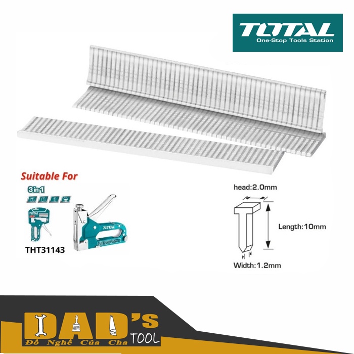 BOX OF 5000 T-STICKERS 10x2x1.2mm - TOTAL THT39105