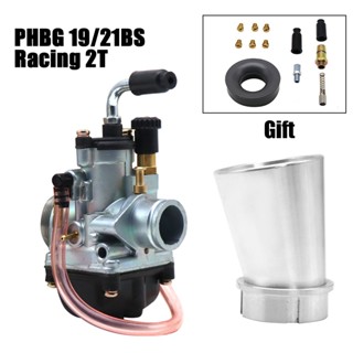 MOTOPARTS SHOP 19/21mm PHBG BS Racing 2T Motorcycle Carburetor with Air Filter Set for Dellorto Motorcycle