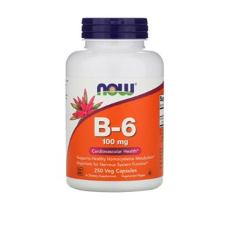 NOW Foods, B-6, 100 mg, 250 Veg Capsules