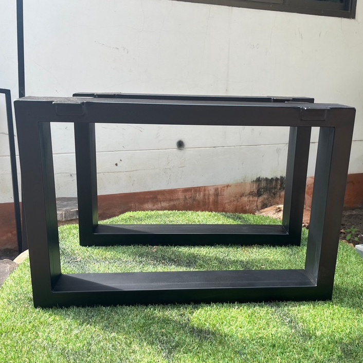 Pradoo'Siam ขาเหล็กทำโต๊ะ ทรงสี่เหลี่ยม สีดำด้าน 1คู่ (มีหลายขนาดให้เลือก) ทำจากเหล็กกัลวาไน แข็งแรง