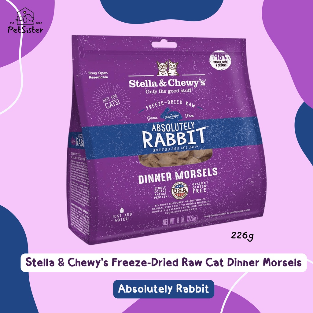 Stella & Chewy’s Freeze-Dried Raw Cat Dinner Morsels Absolutely Rabbit ...