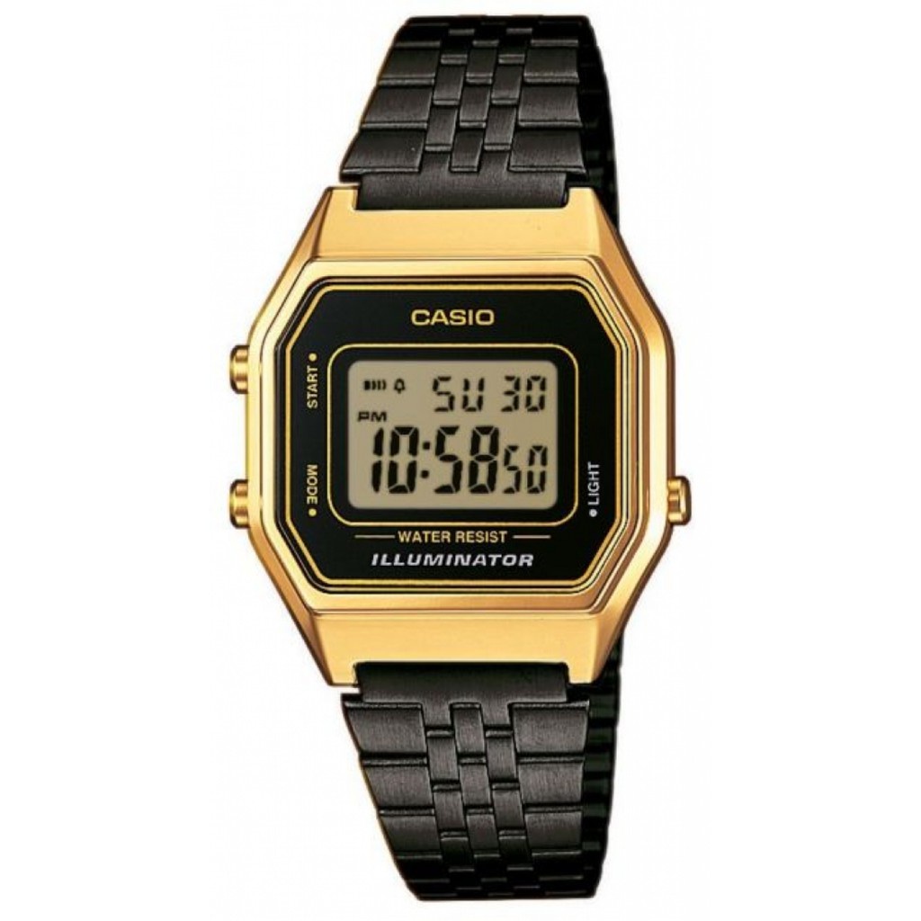 LA680WEGB-1A สีดำทอง นาฬิกา คาสิโอ Casio STANDARD DIGITAL Vintage Black&amp;Gold