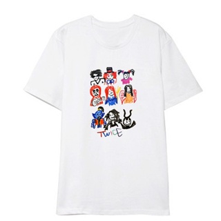 【เสื้อยืดใหม่】Kpop TWICE ONCE HALLOWEEN อัลบั้มเสื้อ Hip Hop Streetwear เสื้อผ้าหลวม TShirt T เสื้อแขนสั้น Tops