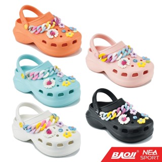 [ลิขสิทธิ์แท้] Baoji BO37-115 Clog Bae - Flower รองเท้า แตะ หัวโต พื้นหนา บาโอจิ แท้